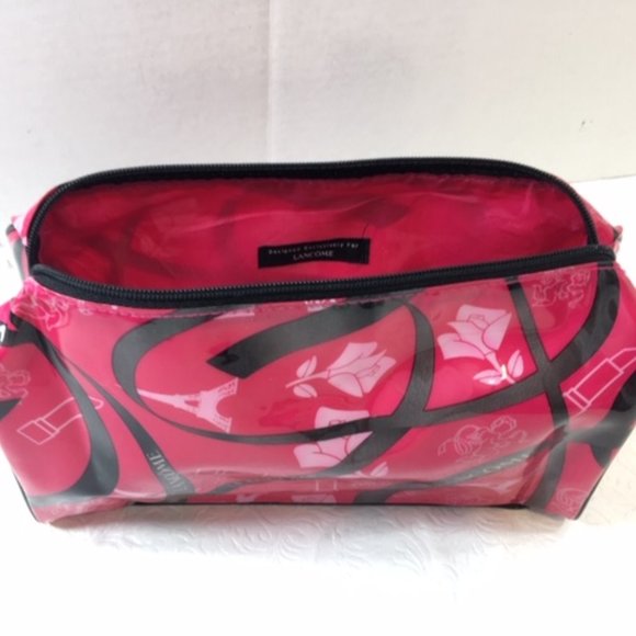 Lancôme Cosmetic Travel Zip Pink Case Roses Eiffel Tower Lipstick Cherubs 9x2x6 - Picture 4 of 7